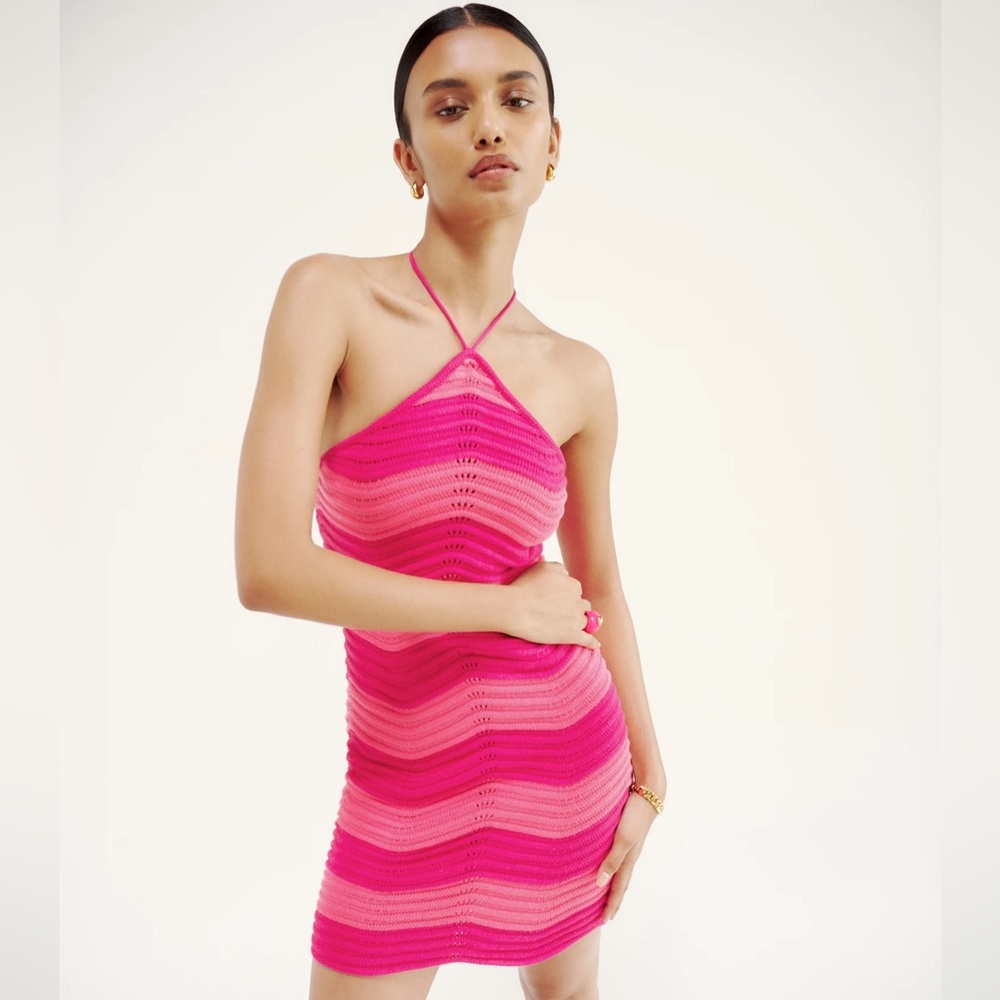 Reformation Genni Novelty Open Knit Dress